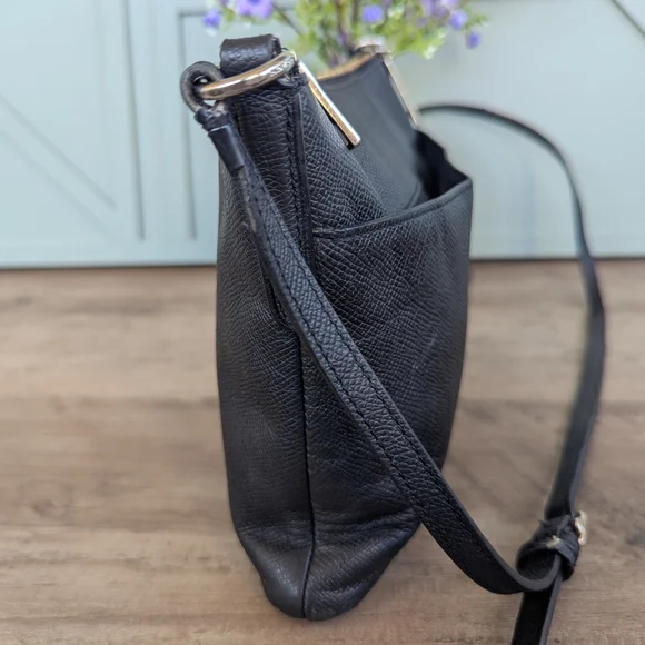 Coach Black Leather Crossbody with Gold-Tone Hardware - Picture 5 of 11